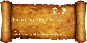 Rozenthal Márta névjegykártya